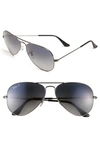 Ray Ban Original 58mm Aviator Sunglasses In Grey Blue