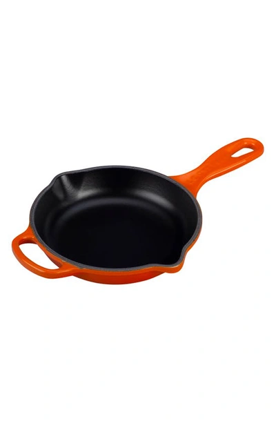 Le Creuset Signature Handle 6.3-inch Enamel Cast Iron Skillet In Flame