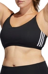 Adidas Originals Womens Adidas All Me 3-stripe Bra In Black/white