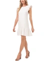 Cece Flutter Sleeve Shift Dress In Soft Ecru