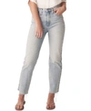 Silver Jeans Co. Highly Desirable High Waist Fray Hem Straight Leg Jeans In Indigo