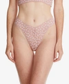 Hanky Panky Cross-dyed Leopard Original-rise Thong In Desert Rose White
