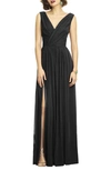 Dessy Collection Surplice Ruched Chiffon Gown