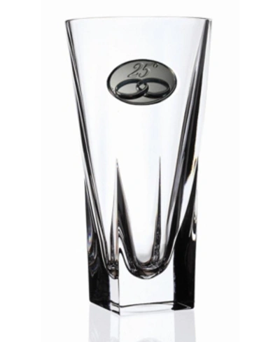 Lorren Home Trends Rcr Fusion Large Crystal Vase With 25th Anniversary Design In Clear