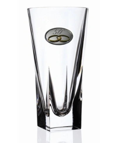 Lorren Home Trends Rcr Fusion Large Crystal Vase With 50th Anniversary Design In Clear