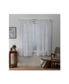 Exclusive Home Itaji Sheer Rod Pocket Top Curtain Panel Pair, 54" X 63" In White