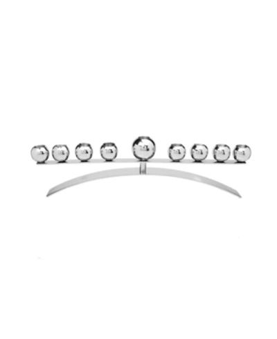 Classic Touch 17" Stainless Steel Modern Menorah In Silver