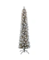 PULEO INTERNATIONAL 6.5 FT. PRE-LIT FLOCKED PATAGONIA PINE PENCIL ARTIFICIAL CHRISTMAS TREE WITH 300 UL- L