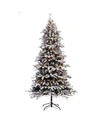 Puleo International 6.5 Ft. Pre-lit Flocked Birmingham Fir Artificial Christmas Tree With 350 Ul-listed Li In Green