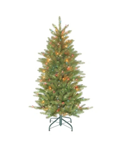 Puleo 4.5" Pre-lit Slim Fraser Fir Artificial Christmas Tree In Green