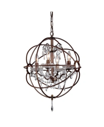 Home Accessories Edwards 17" 4-light Indoor Chandelier With Light Kit In Brown