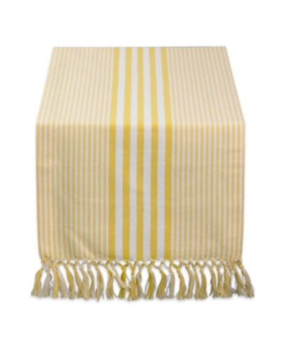 Design Imports Stripes Table Runner In Yellow