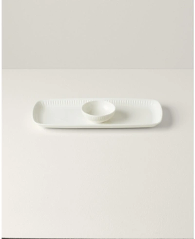 Lenox Profile 2 Piece Tray Bowl Set In White