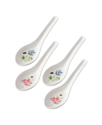 Lenox Butterfly Meadow 4 Piece Soup Spoon Set In Multi