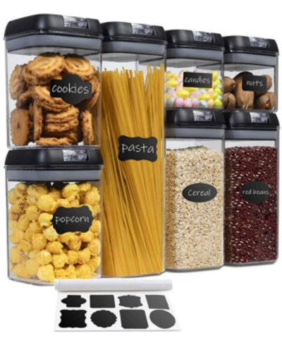 Cheer Collection Food Storage Container 7-pc. Set In Black