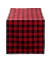 Design Imports Christmas Buffalo Check With Embroidery Table Runner In Multicolor