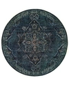 Jhb Design Andorra Charlemagne 7' 10" Round Area Rug In Blue