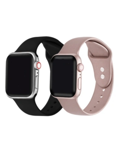 Posh Tech Men's And Women's Rose Gold Metallic 2 Piece Silicone Band For Apple Watch 42mm In Multi