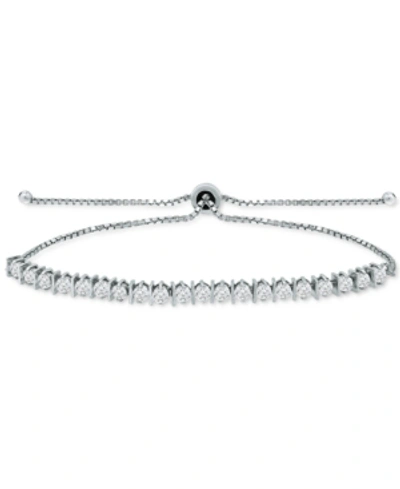 Giani Bernini Cubic Zirconia Bolo Bracelet, Created For Macy's In White