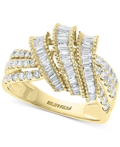 Effy Collection Effy Diamond Baguette Statement Ring (7/8 Ct. T.w.) In 14k Gold In Yellow Gold