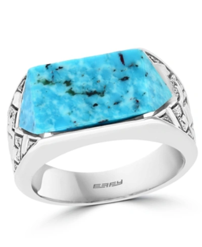 Effy Collection Effy Men's Turquoise Ring In Sterling Silver