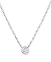 FOREVER GROWN DIAMONDS LAB-CREATED DIAMOND BEZEL SOLITAIRE PENDANT NECKLACE (1/5 CT. T.W.) IN STERLING SILVER, 18" + 2" EXT