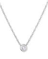 Forever Grown Diamonds Lab-created Diamond Bezel Solitaire Pendant Necklace (1/5 Ct. T.w.) In Sterling Silver, 18" + 2" Ext In Sterling Silver