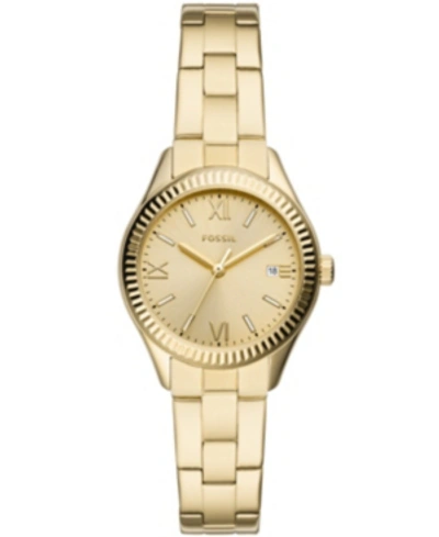 Fossil Women's Rye Three-hand Date, Gold-tone Stainless Steel Watch