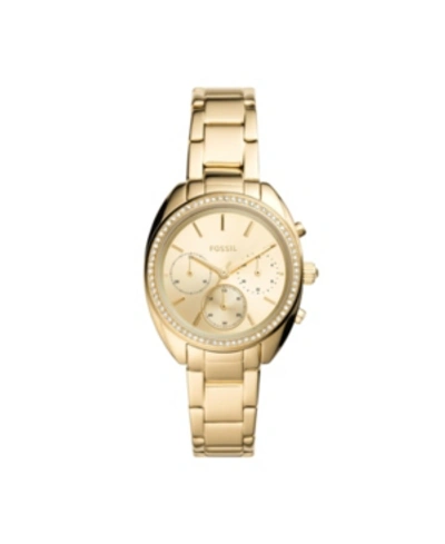 Fossil Ladies Vale Chronograph, Gold Tone Stainless Steel Watch 34mm