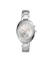 Fossil Ladies Vale Chronograph, Stainless Steel Watch 34mm In Silver