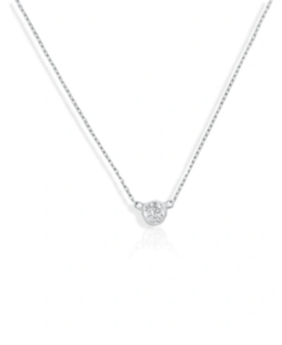 Ben Oni Cubic Zirconia Bezel Necklace In Silver