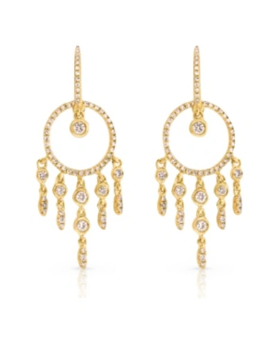 Ben Oni Pave Cubic Zirconia Convertible Hoop Earrings In Gold