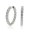 Ben Oni Solitaire Inside Out Cubic Zirconia Hoop Earrings In Silver