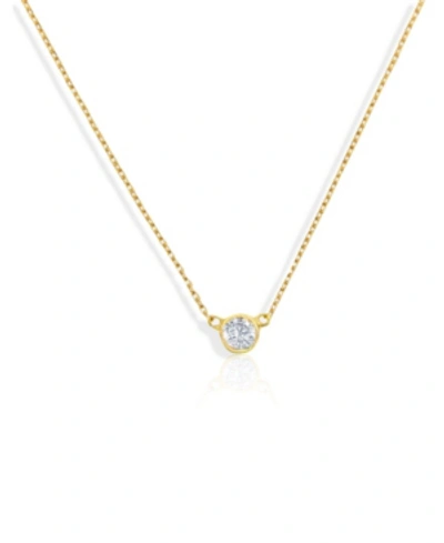 Ben Oni Cubic Zirconia Bezel Necklace In Gold
