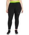Nike Plus Pro 365 Leggings With Waistband In Black Volt In Black/volt