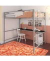 EVERYROOM MASON METAL FULL LOFT BED WITH DESK