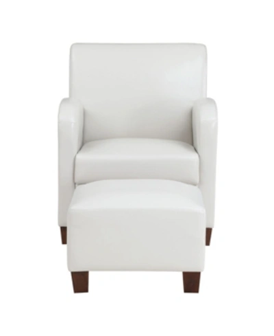 Osp Home Furnishings Aiden Chair Ottoman In Open White