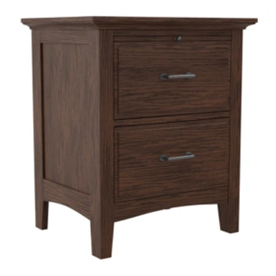 Osp Home Furnishings Modern Mission 2 Drawer Nightstand With Tray In Brown