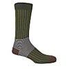 Peper Harow - Made In England Green Sage Oxford Stripe Men's Socks In Men's