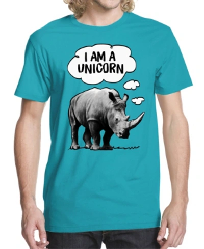 Buzz Shirts Men's Rhino Unicorn Graphic T-shirt In Pastel Blue