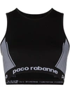 Rabanne Sportive Cropped  Top With Logo In White/black