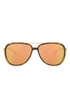 Oakley Split Time Prizm Rose Gold Aviator Sunglasses Oo4129-412914-58 In Brown Tortoise Gold Prizm Rose