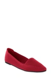 Mia Corrine Womens Knit Slip On Ballet Flats In Red