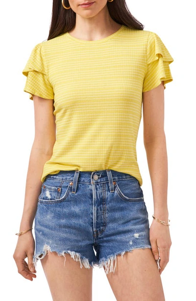 1.state Ruffle Sleeve Shirt In Citrus Yellow