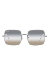 Ray Ban 54mm Square Sunglasses In Gunmetal / Clear Gradient Grey