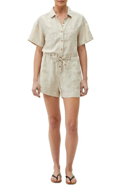 Michael Stars Nadine Linen Romper In Castle