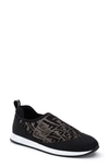 Fendi Ff Logo Slip-on Runner Sneakers In Black