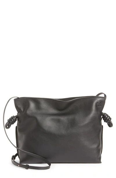 Loewe Flamenco Leather Clutch In Black