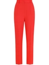 Dolce & Gabbana High-waist Tailored Suit Trousers In Rot