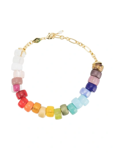 Anni Lu Iris 18ct Yellow Gold-plated Brass, Freshwater Pearl And Gemstone Bead Bracelet In Multi